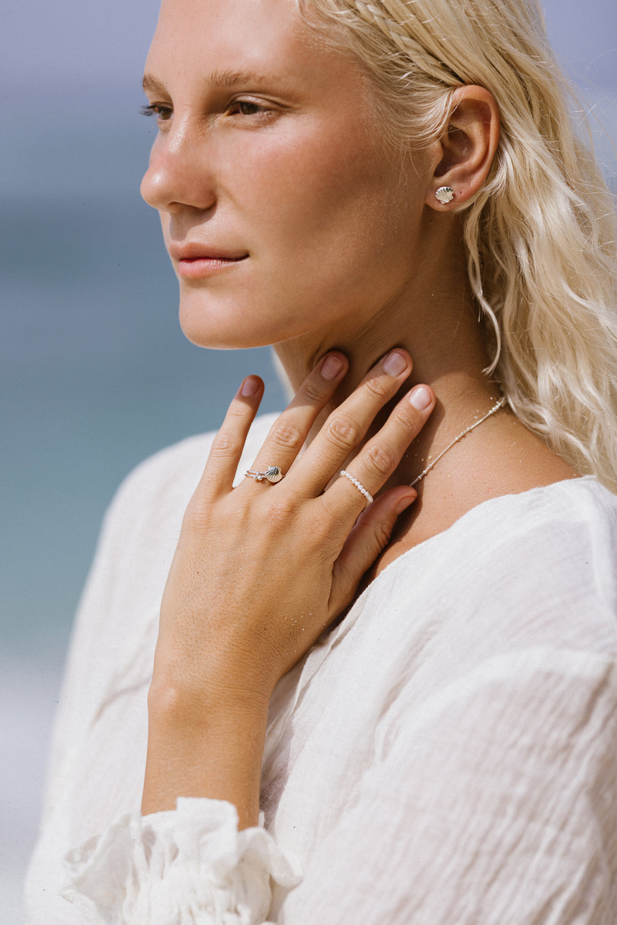 Scallop Shell Stud Earrings