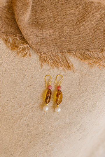 Amber Blossom Earrings