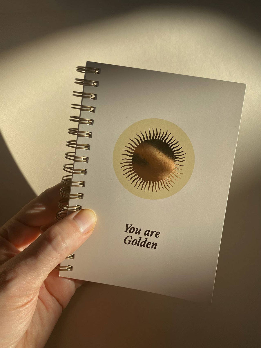 GIFT SET - YOU ARE GOLDEN - GIFT BAG, JOURNAL,BOOKMARK - SUN