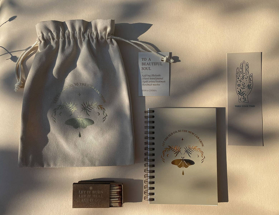 GIFT SET - LET THE OLD GO.. - GIFT BAG, JOURNAL AND BOOKMARK