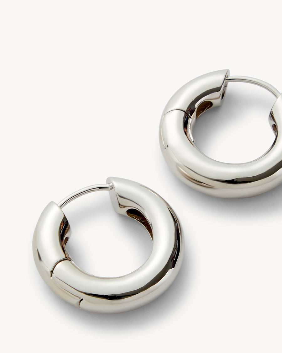 Chunky Hoops in Silver