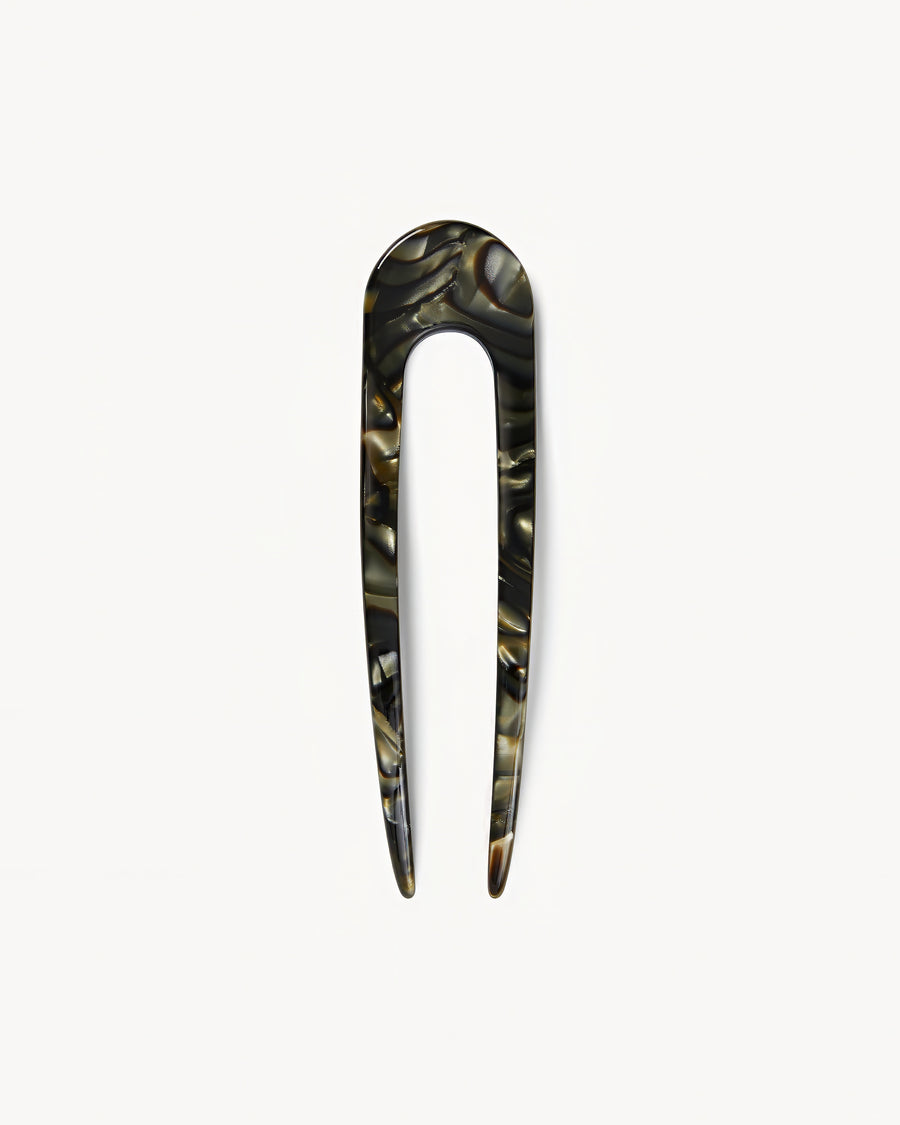 French Hair Pin in Midnight Horn