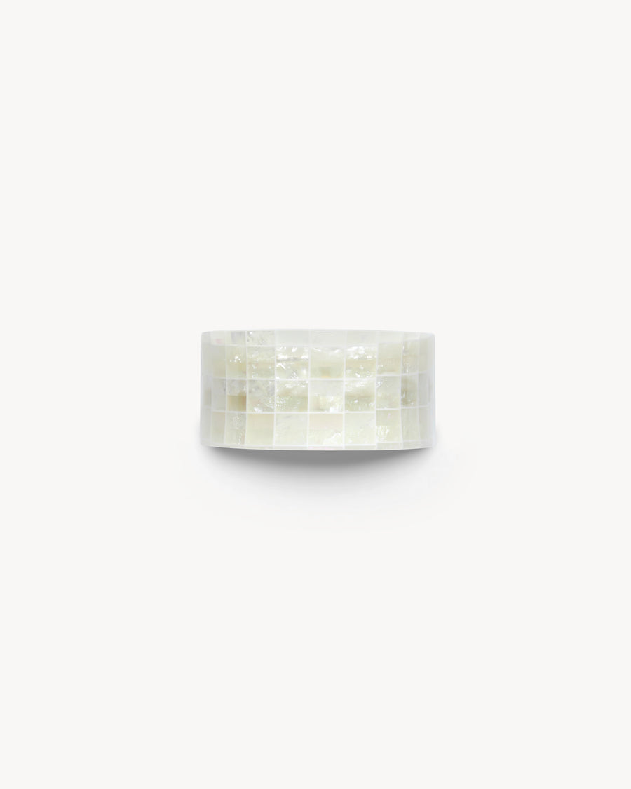 French Pony Barrette In Opalite Shell Checker