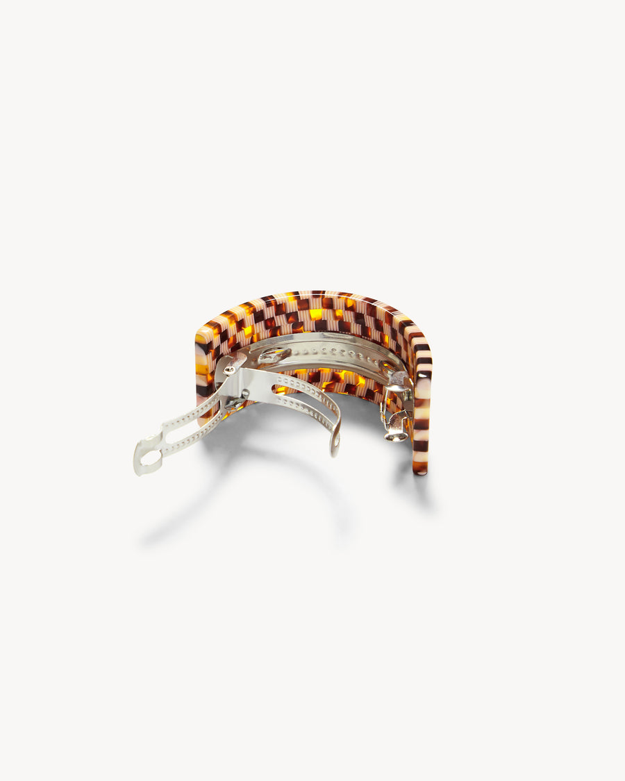 French Pony Barrette In Tortoise Checker