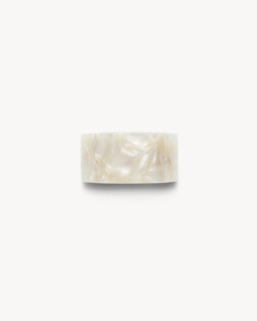 French Pony Barrette In White Shell