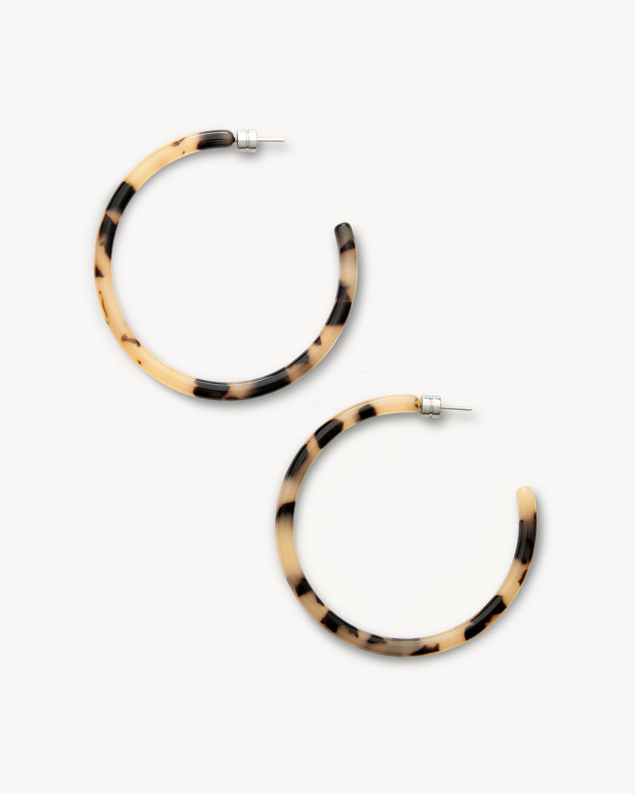 Large Hoops in Blonde Tortoise