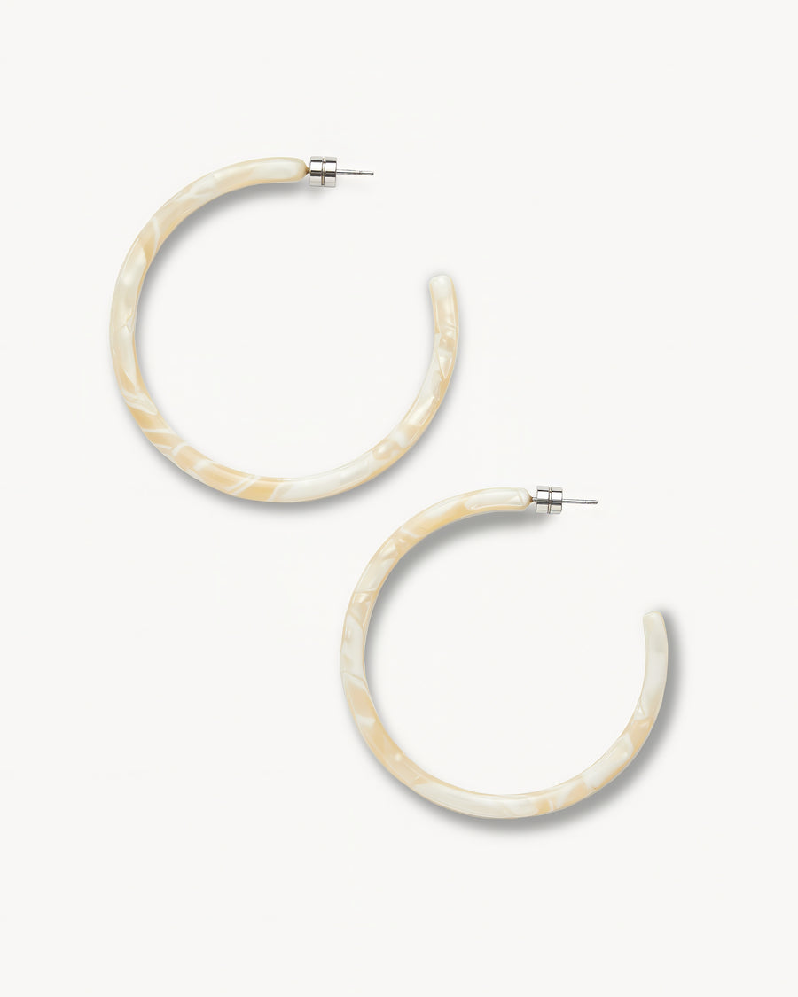 Large Hoops in Ivory