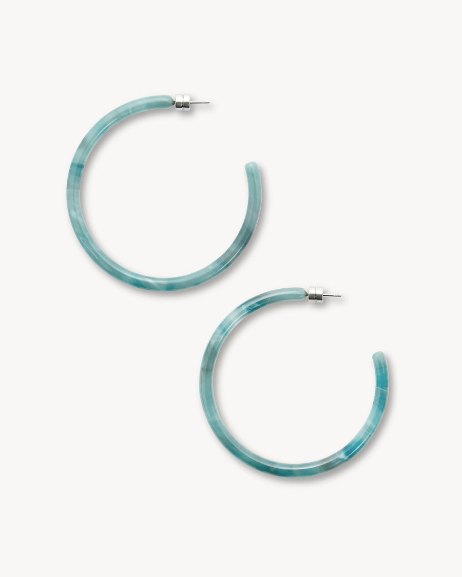 Large Hoops in Jadeite Green