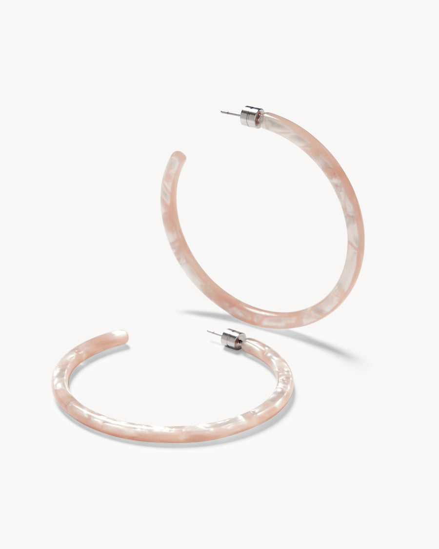 Large Hoops in Peach Shell