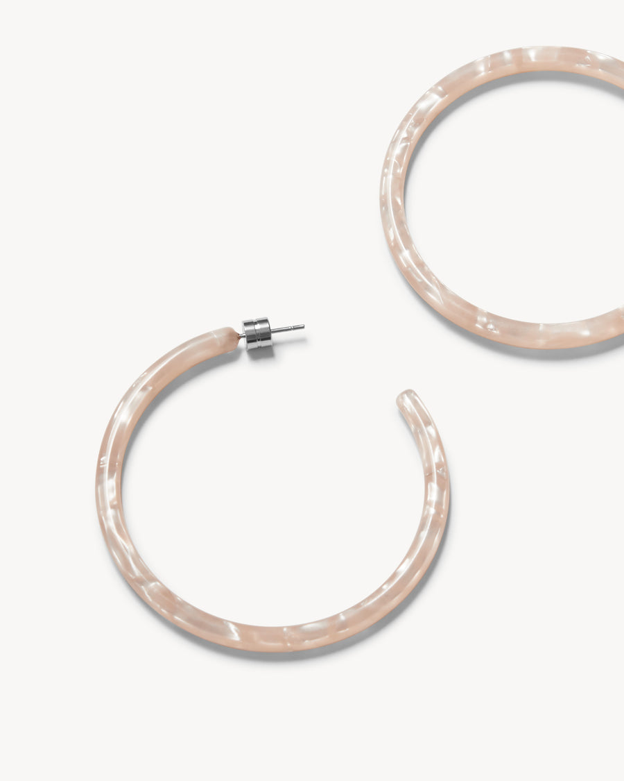 Large Hoops in Peach Shell