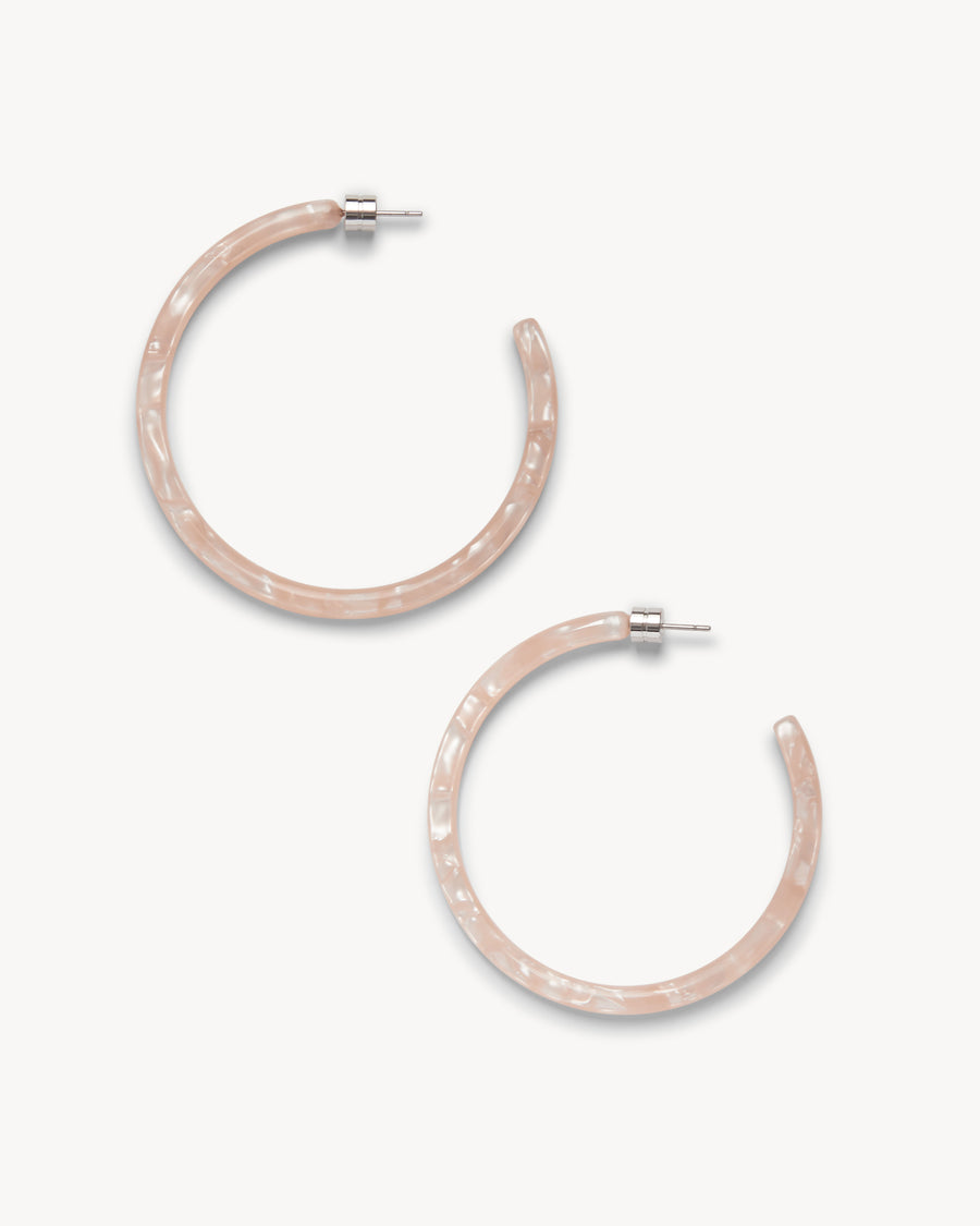 Large Hoops in Peach Shell