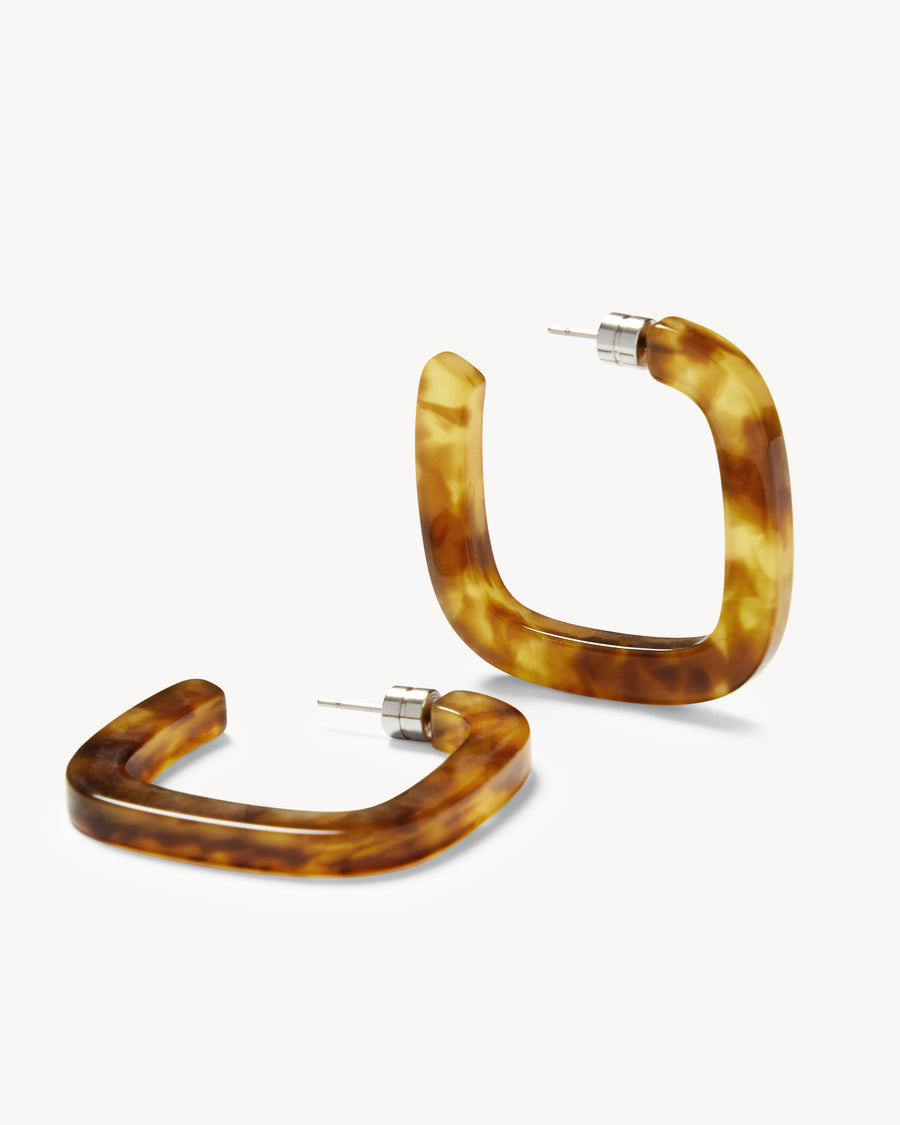 Midi Square Hoops in Modern Walnut