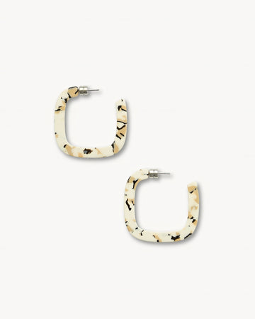 Midi Square Hoops in Terrazzo