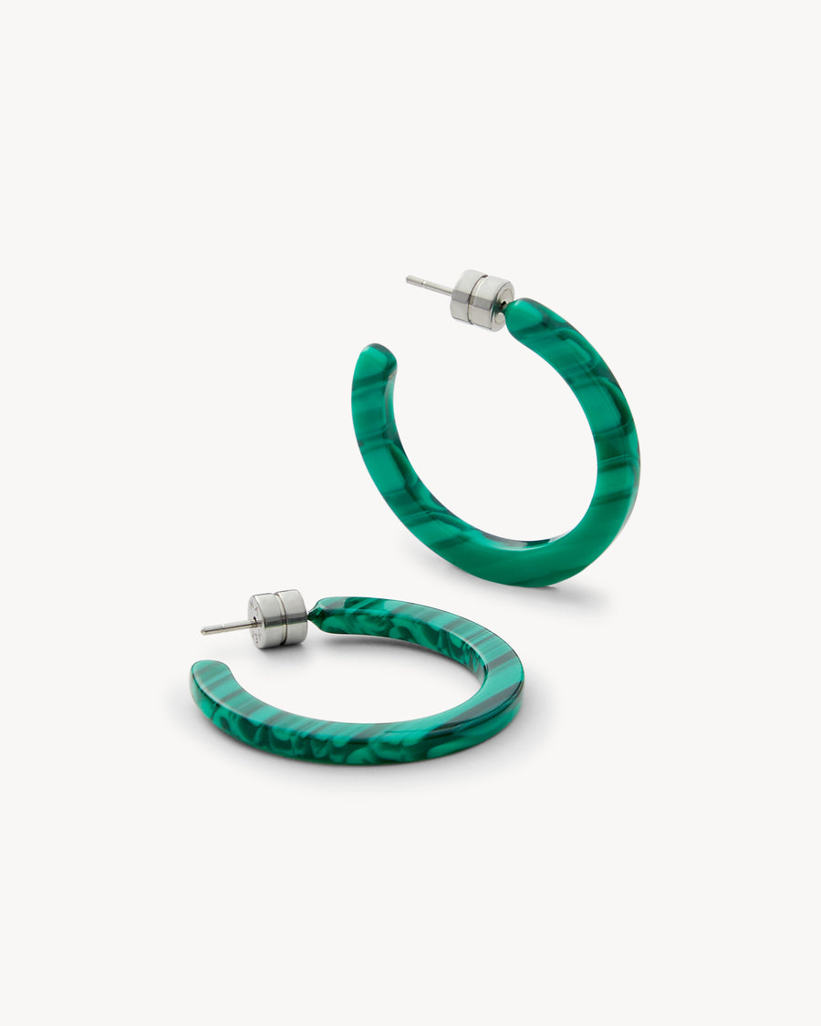 Mini Hoops in Malachite