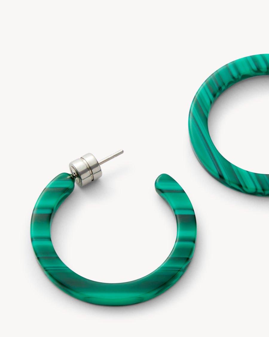 Mini Hoops in Malachite