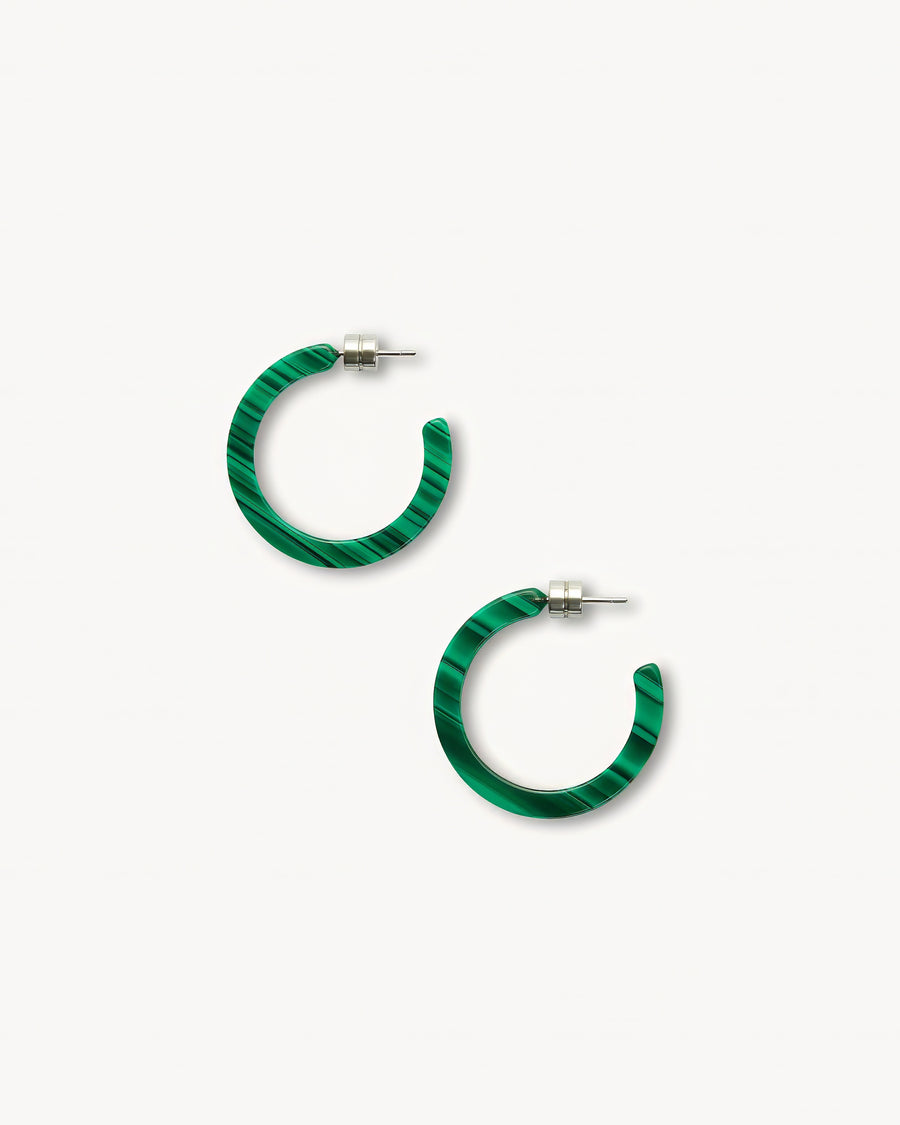 Mini Hoops in Malachite