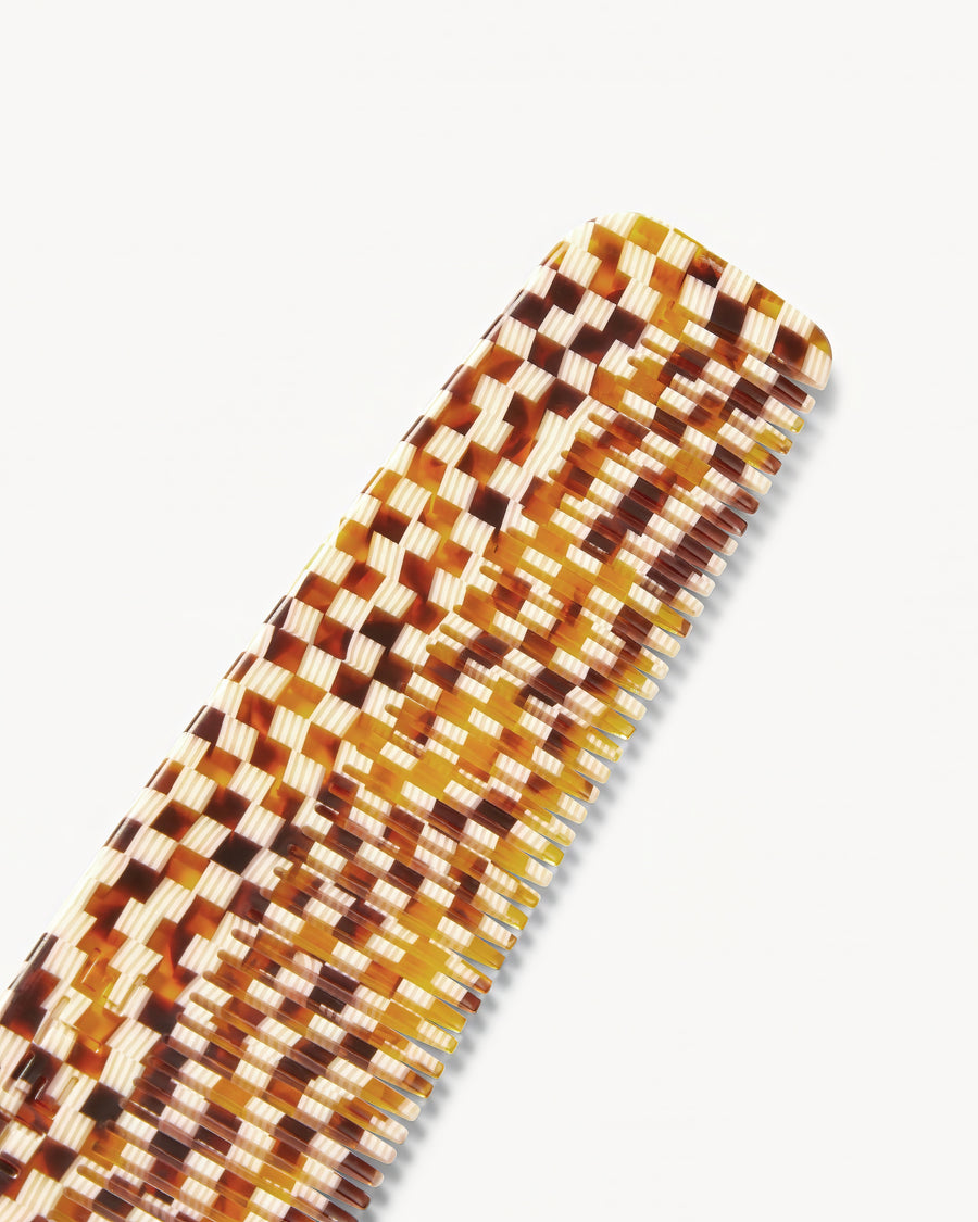 No. 1 Comb in Tortoise Checker