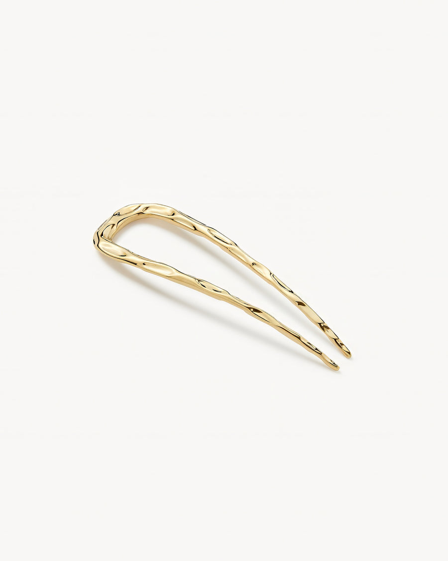 Petite Wavy French Hair Pin in Gold