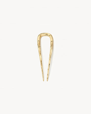 Petite Wavy French Hair Pin in Gold