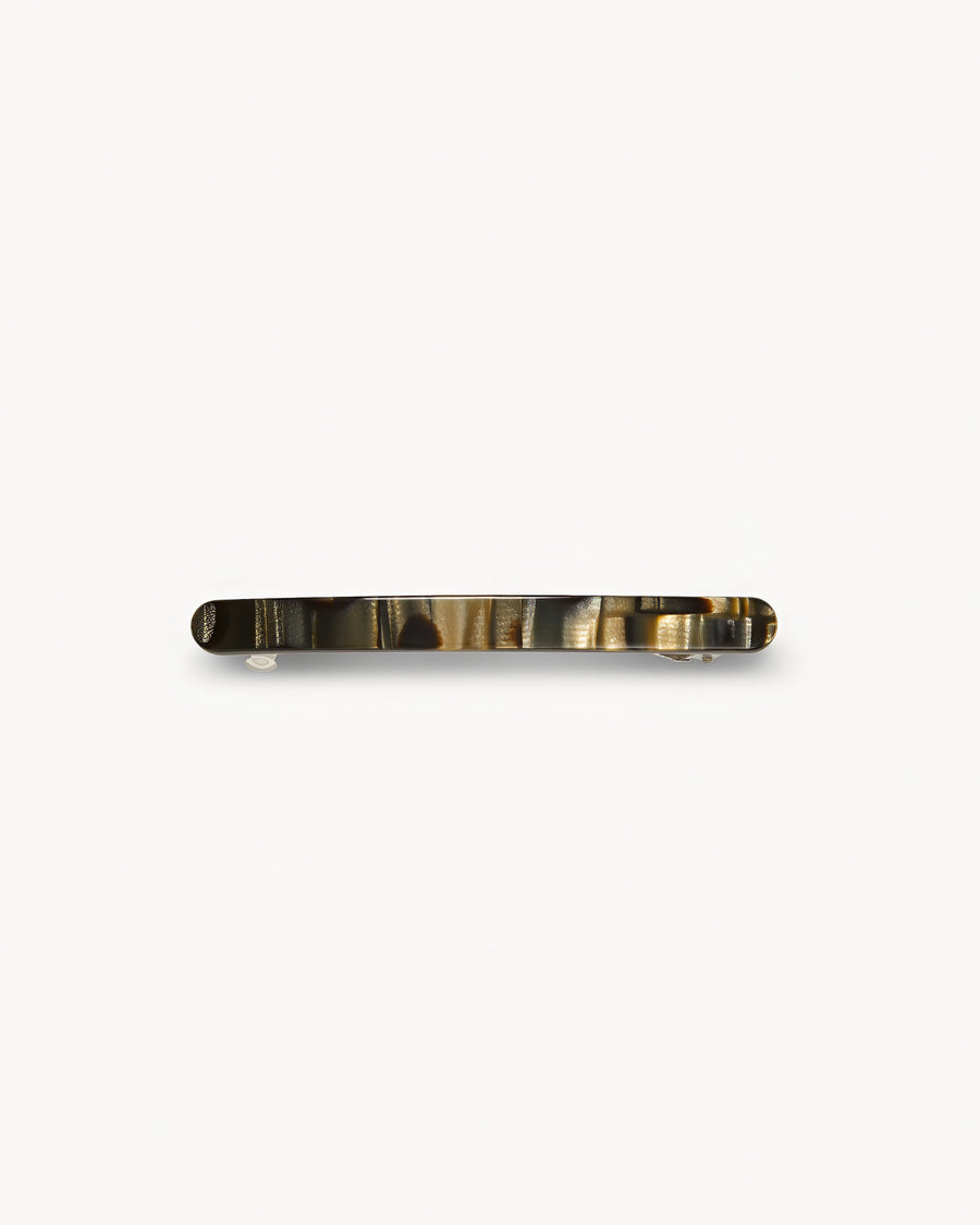 Slim Paris Barrette in Midnight Horn