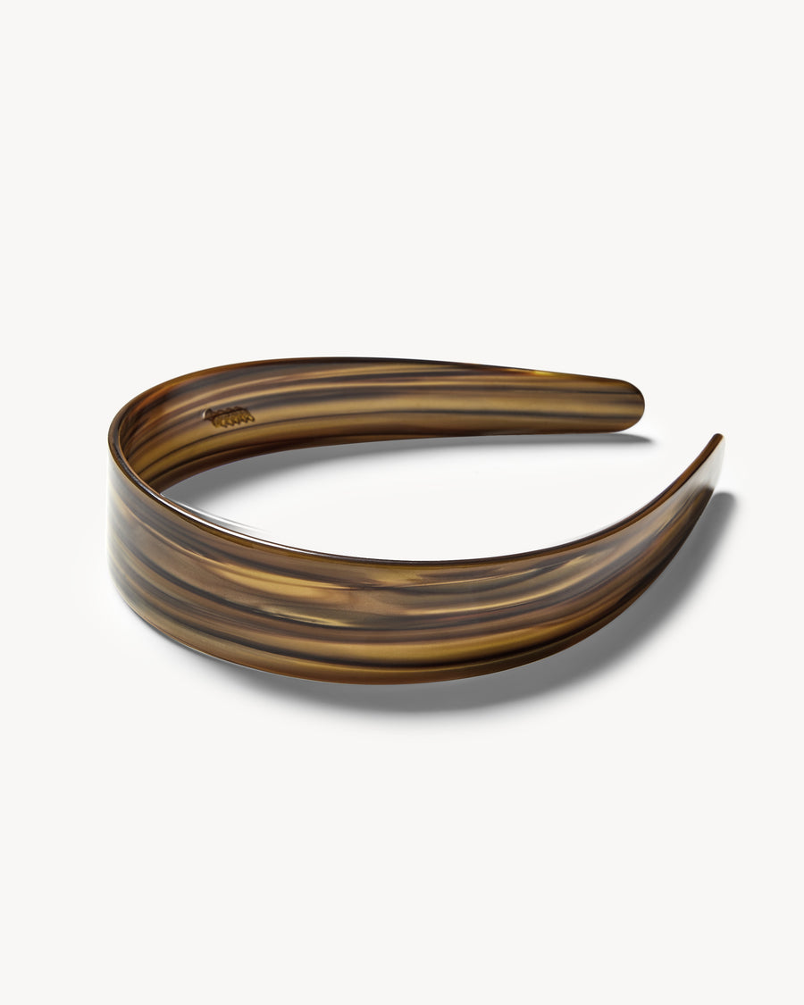 Wide Headband in Tiger's Eye