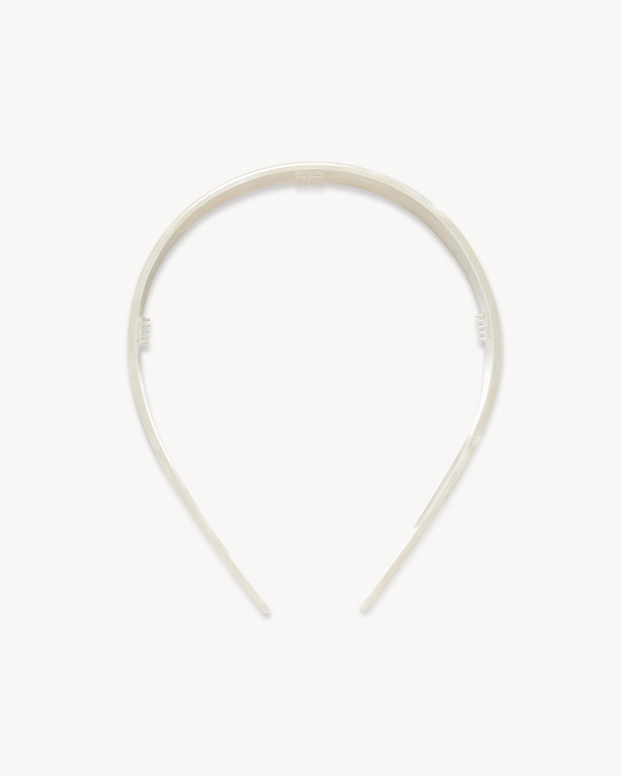 Wide Headband in White Shell