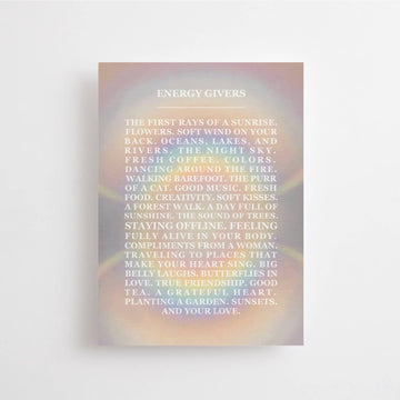 ENERGY GIVERS - CARD - RAINBOW - SUNSHINE - POSTCARD