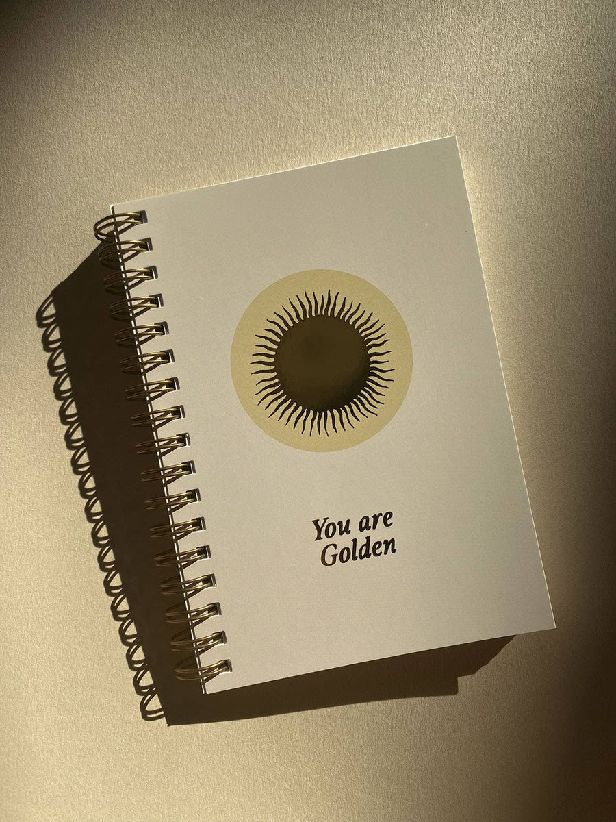 GIFT SET - YOU ARE GOLDEN - GIFT BAG, JOURNAL,BOOKMARK - SUN