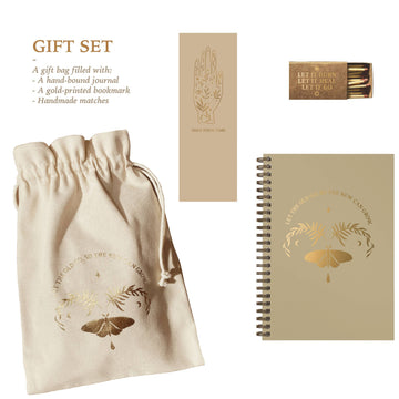 GIFT SET - LET THE OLD GO.. - GIFT BAG, JOURNAL AND BOOKMARK