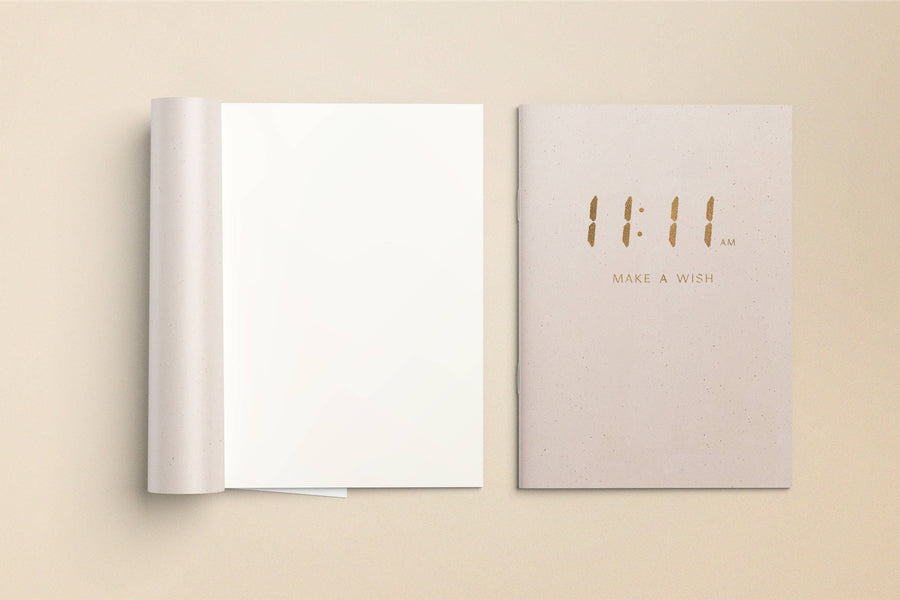 11:11 MAKE A WISH - BLANK JOURNAL - GOLD - SUSTAINABLE