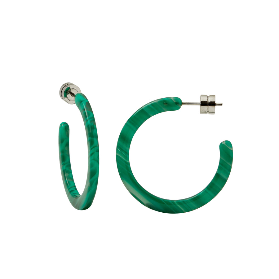 Mini Hoops in Malachite